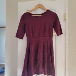 Lulu's Maroon Fit and Flare Dress - Perfect for Any Occasion (Size 4)